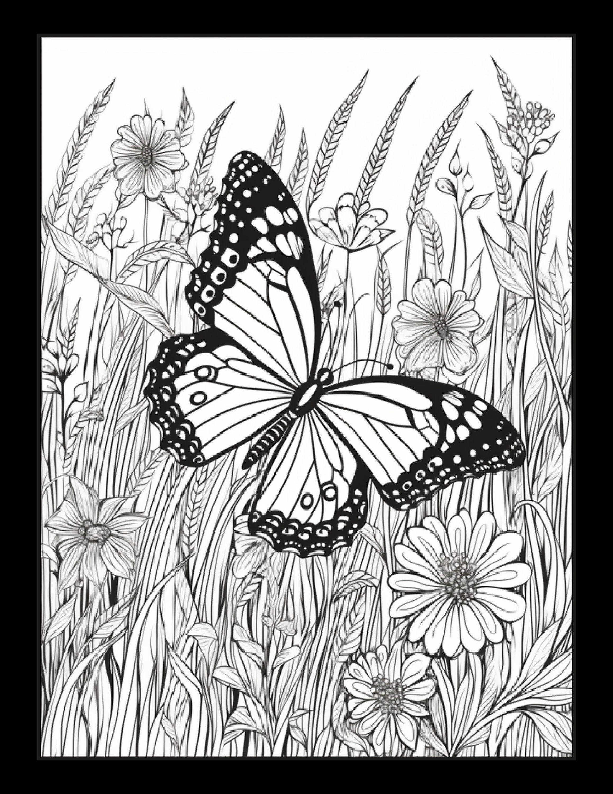 Exquisite Butterfly Coloring Pages for Adults Instant Download ...