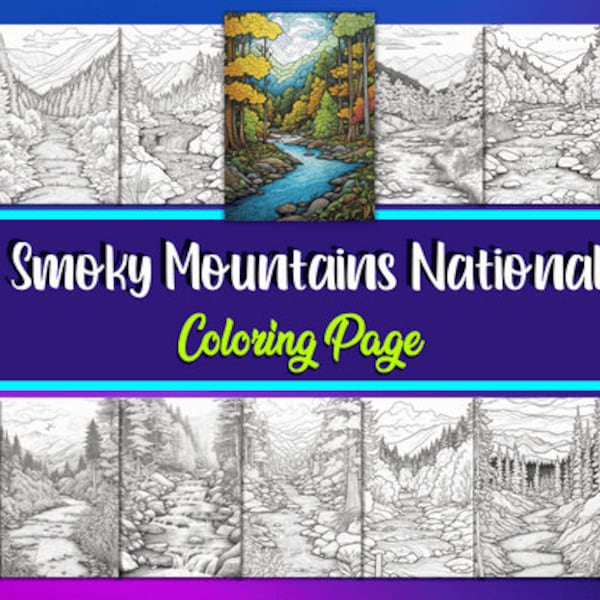 Great Smoky Mountains National Park Coloring Pages | Instant Download | Printable PDF | Digital Product