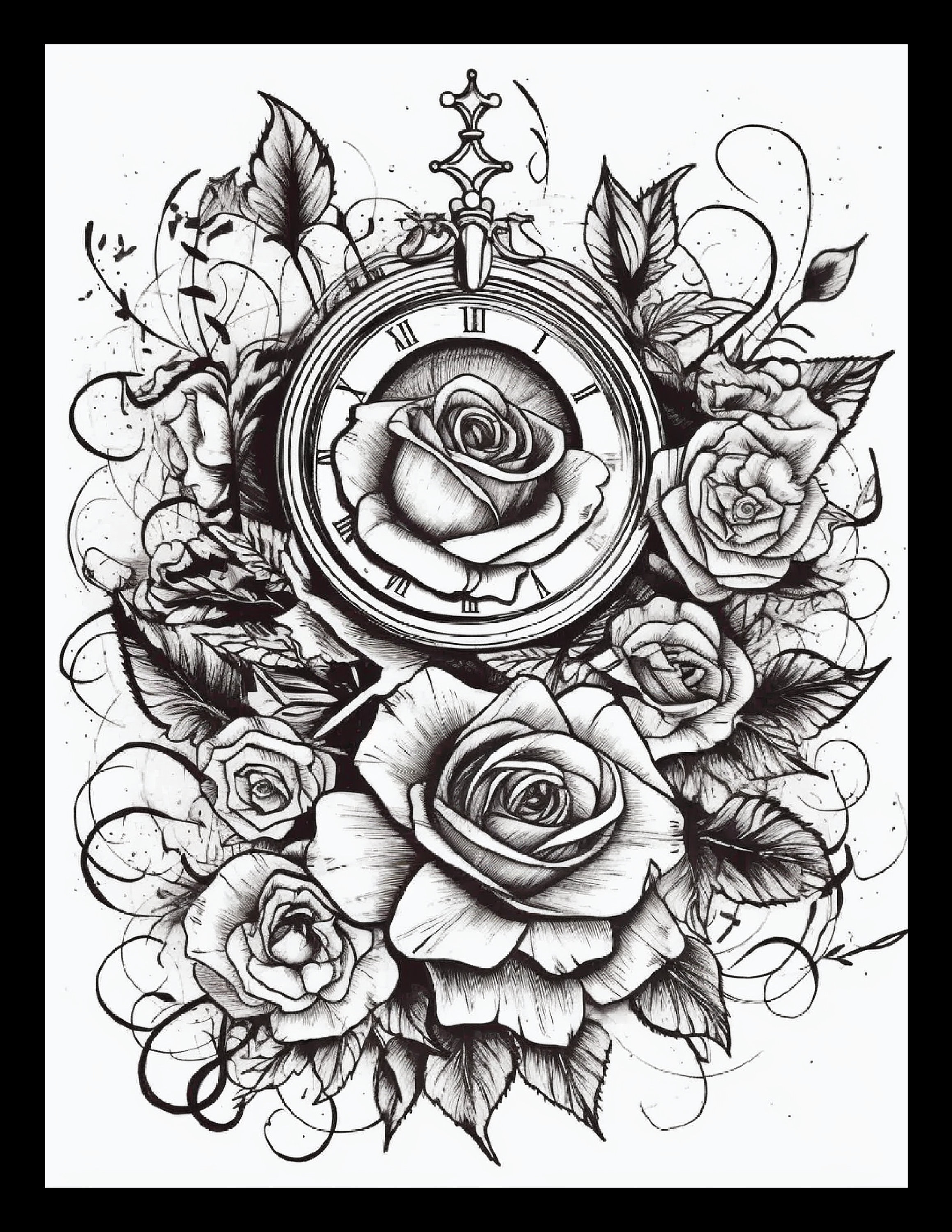 Intricate Tattoos Coloring Pages for Adults Instant Download PDF