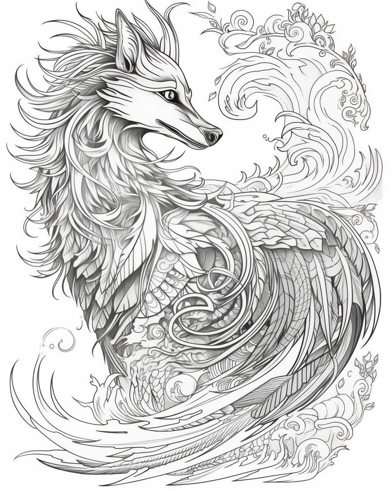 Magical Creatures Coloring Pages Bundle 120 Unique Designs Instant