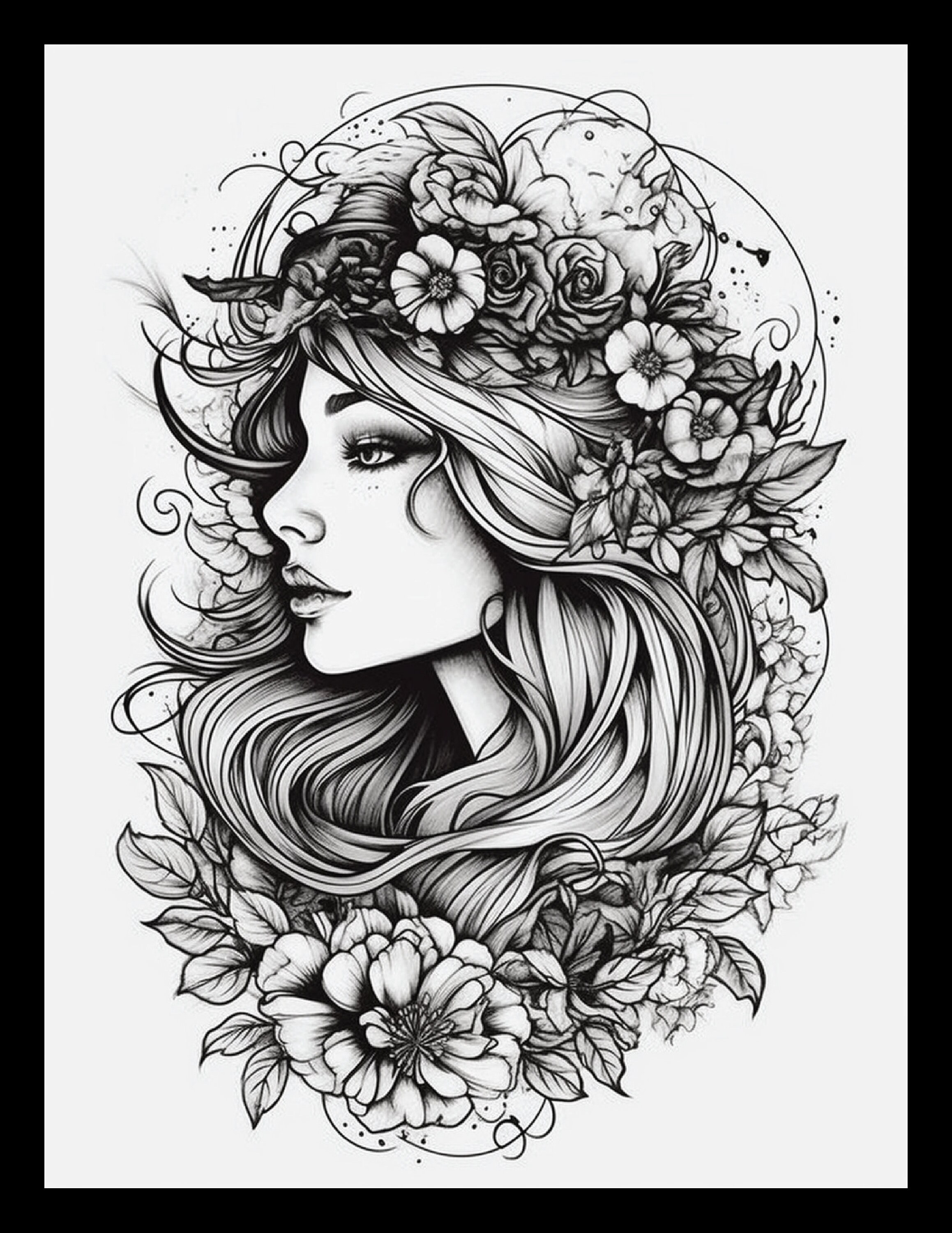 Intricate Tattoos Coloring Pages for Adults Instant Download PDF