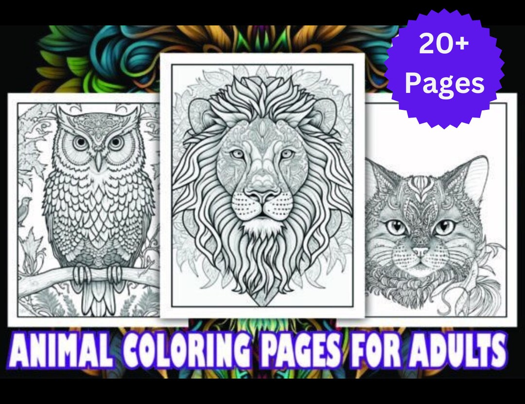 Printable Animal Mandala Coloring Pages for Adults Instant Download ...