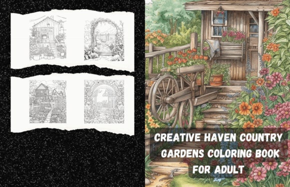 Creative Haven Country Farm Scenes Coloring Book: Relax & Find