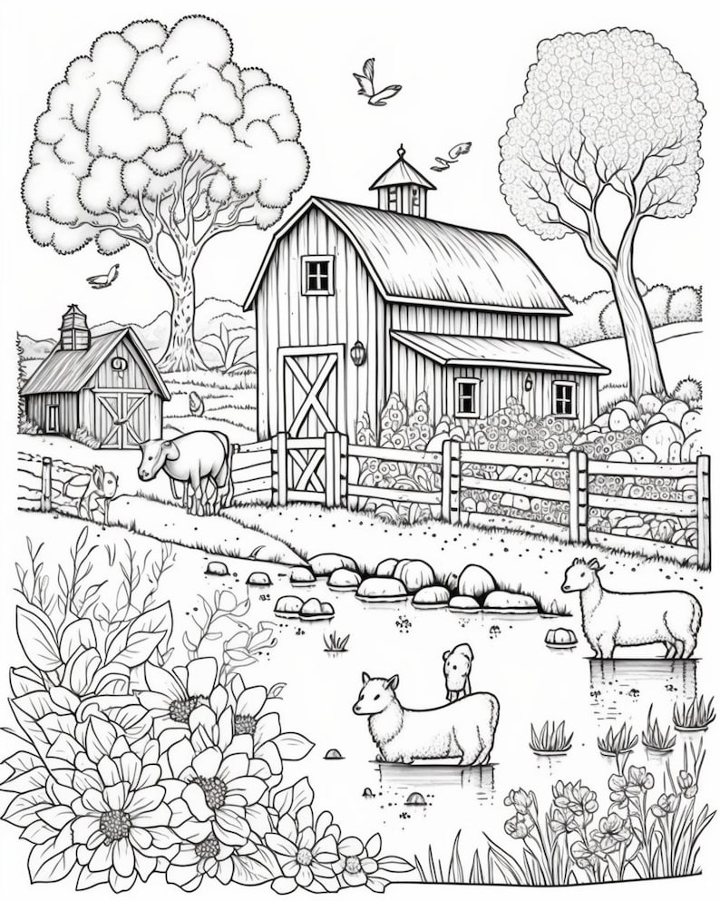 Charming Farmhouse Coloring Pages - Il 794xN.5023507689 E3oo