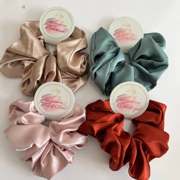 Bridesmaid Scrunchie Hair Gifts , Bridesmaid Gifts, Maid of Honor Gifts, Thank You Gifts, Gift for Girlfriend, Bachelorette Gİfts, Hair Clip