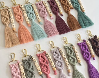Bridesmaid Proposal, Will You Be My Bridesmaid Gift, Macrame Name Keychain, Bachelorette Party Gifts for Bridesmaid, Wedding Favors.