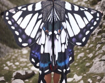 Butterfly Wing Shawl Wrap Dress Up Adult Fairy Wings Pareo Costume Shawl Butterfly Cape Butterfly Cloak Festival Clothing Butterflies Decor