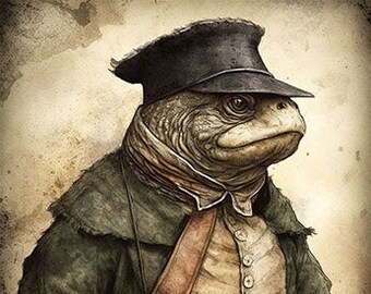 Snapping Turtle -- Wildlife Adventurer -- Americana Wildlife -- Rustic Country Cottage Ranch Decor -- DIGITAL DOWNLOAD