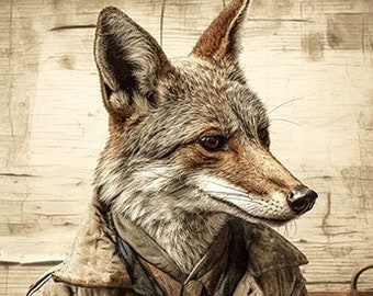 Coyote -- Wildlife Adventurer -- Americana Wildlife -- Rustic Country Cottage Ranch Decor -- DIGITAL DOWNLOAD