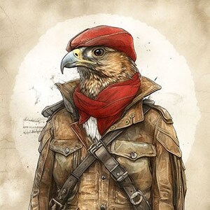 Red Tail Hawk -- Wildlife Adventurer -- Americana Wildlife -- Rustic Country Cottage Ranch Decor -- DIGITAL DOWNLOAD