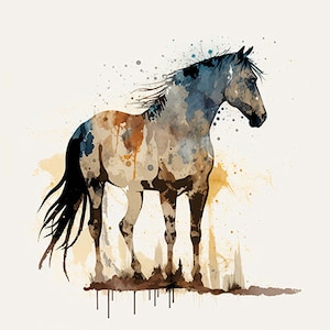 Mustang -- Wild Horses of the Prairie -- Indian Paint Pony -- Americana Wildlife -- Cowboys -- Western USA Landscape -- DIGITAL DOWNLOAD