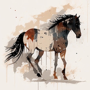 Mustang -- Wild Horses of the Prairie -- Indian Paint Pony -- Americana Wildlife -- Cowboys -- Western USA Landscape -- DIGITAL DOWNLOAD