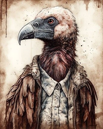 Buzzard -- Wildlife Adventurer -- Americana Wildlife -- Rustic Country Cottage Ranch Decor -- DIGITAL DOWNLOAD