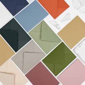 Enveloppes pliantes rectangulaires 16,5x12 cm pour invitations de mariage, chèques cadeaux, papier 300 g/m², faites à la main, autocollantes, plusieurs couleurs