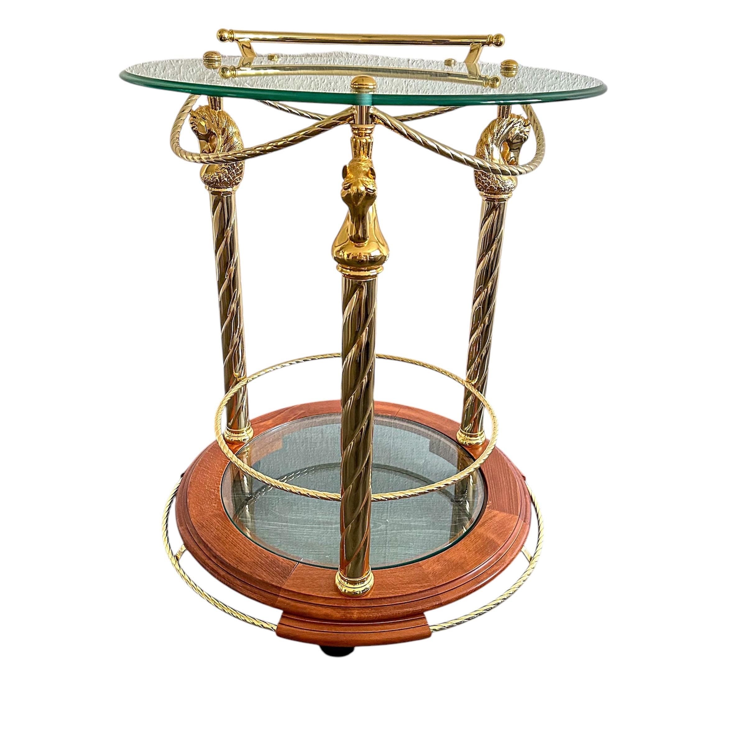 イタリアヴィンテージ - 真鍮とガラス天板のミッドセンチュリー サービングカート イタリアヴィンテージ - 真鍮とガラス天板のミッドセンチュリー