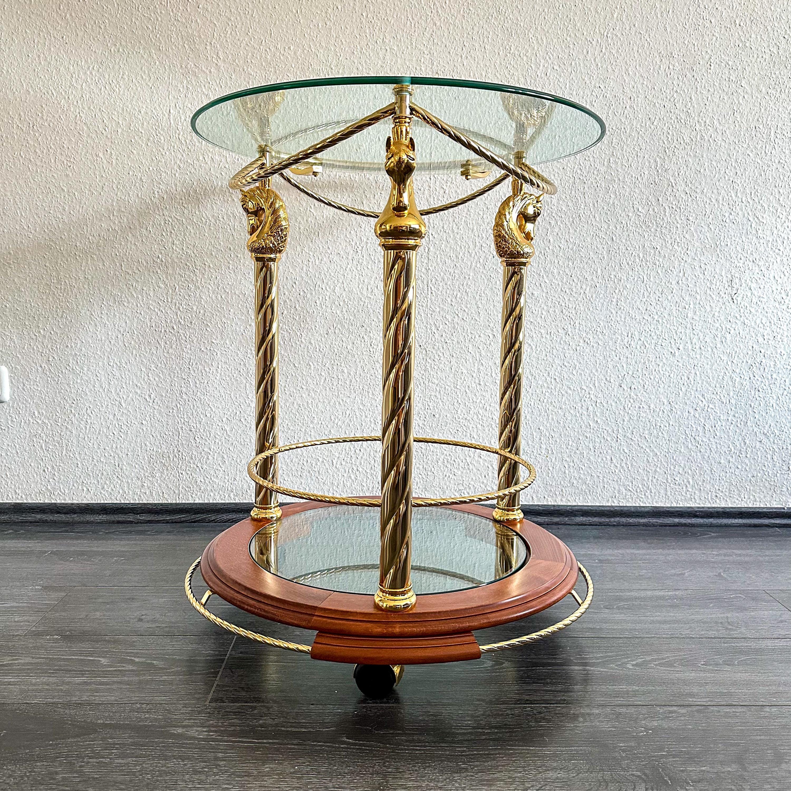 ヴィンテージ サービングトロリー エンパイアスタイル | 真鍮とガラス