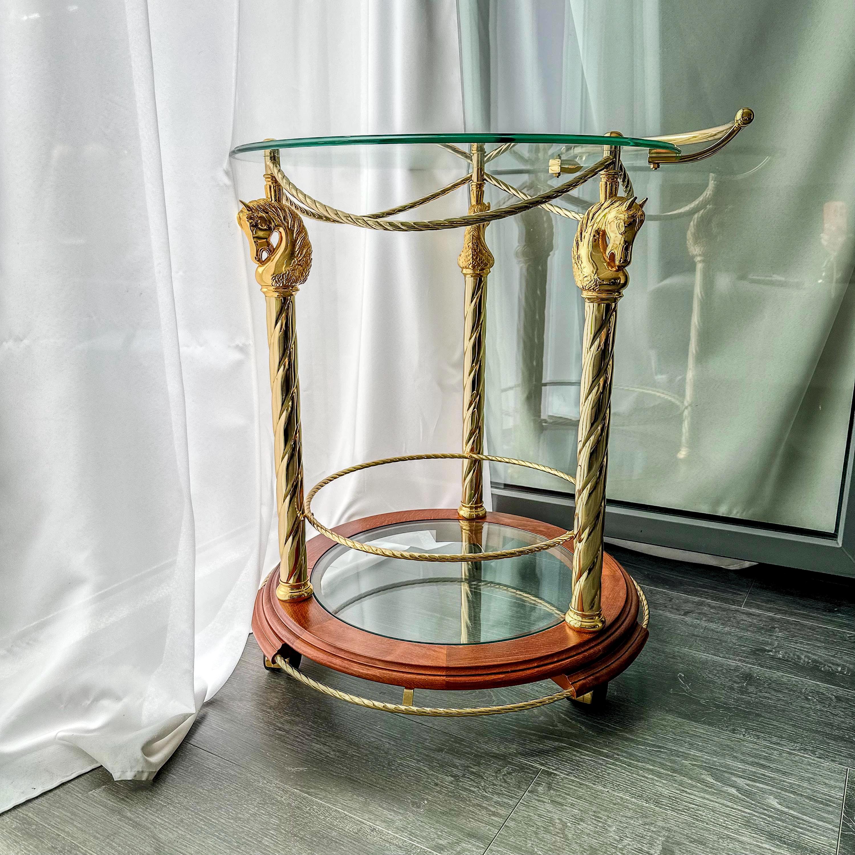 ヴィンテージ サービングトロリー エンパイアスタイル | 真鍮とガラス