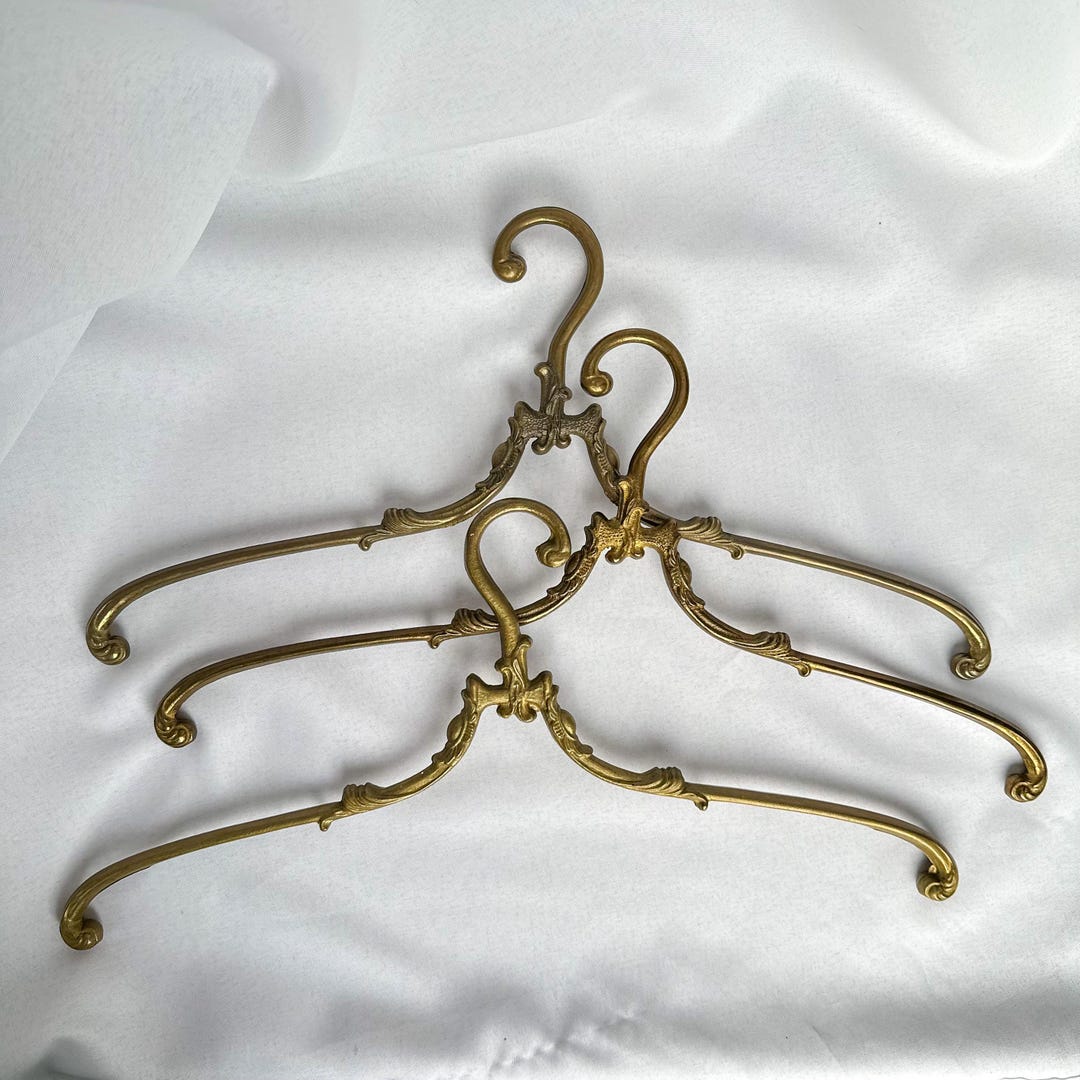 Vintage French Brass Hangers, Rococo Revival Style, Antique Clothing ...