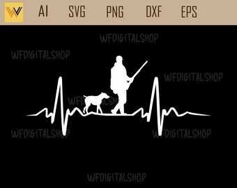 outdoor hunting svg heartbeat - deer hunting svg, deer png, hunting clipart, deer hunter svg