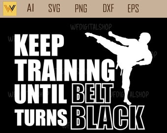 Karate Black Belt Training SVG – Martial Arts Cut File (Digital Download)