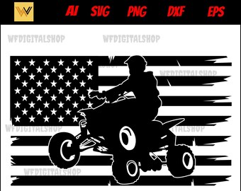 ATV US Flag SVG – Offroad Vehicle Clipart (Digital Download)