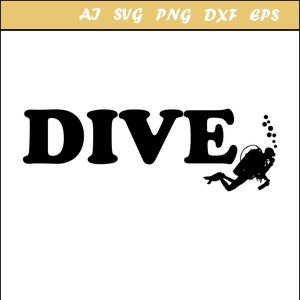 Dive Silhouette SVG - scuba dive svg, diver svg, scuba svg, diving silhouette, scuba diving png