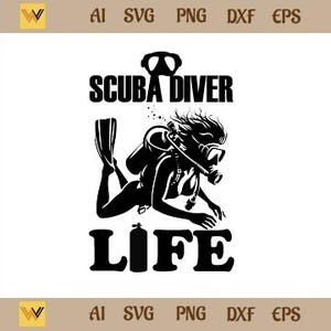 Scuba Diving SVG Snorkeling Summer PNG Underwater Diving Mask Vector Scuba Diver Clipart Sublimation Digital Design for Cricut Silhouette