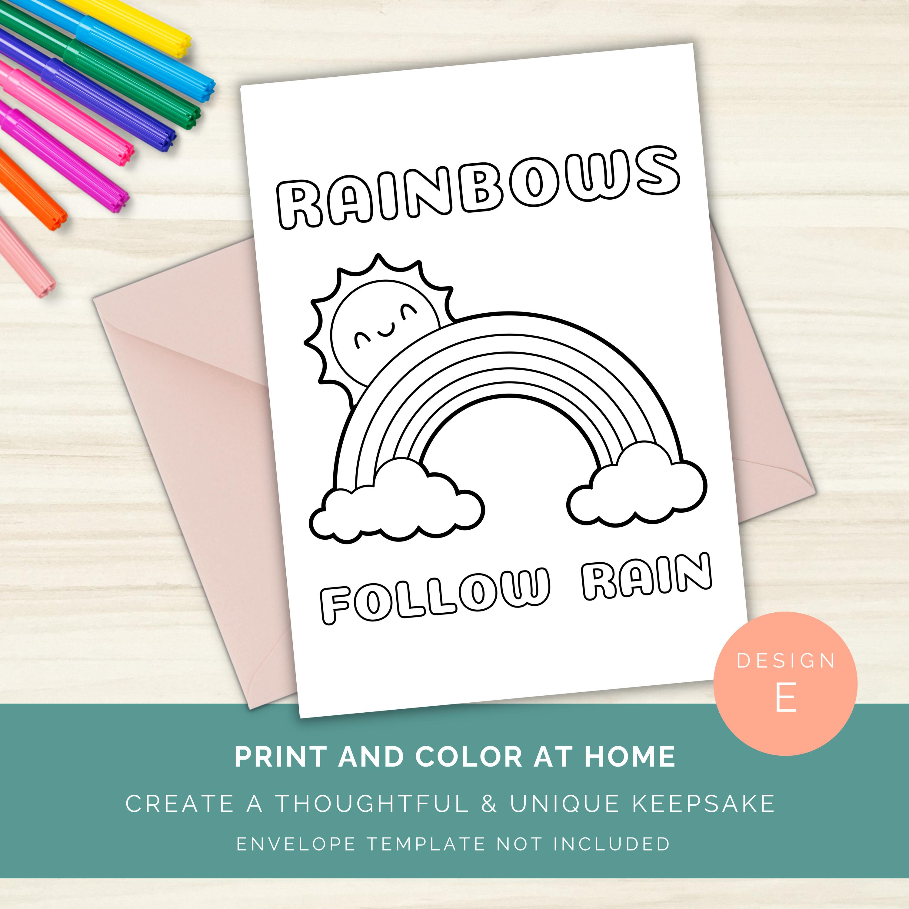 Printable Thinking of You Coloring Card Bundle, DIY Get Well & Sympathy ...