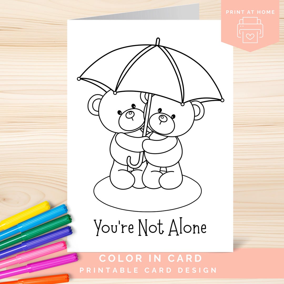 Thinking of You Coloring Card Printable, Encouragement Card to Color ...