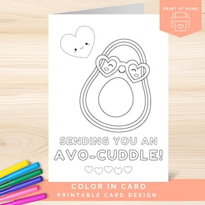 Thinking of You Coloring Card, Encouragment Card to Color, Get Well Soon Card, Missing You Card, Printable PDF Format