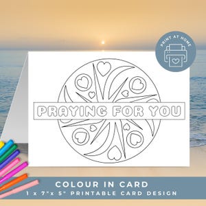 Carte de prière imprimable pour vous, carte de sympathie à colorier, carte de rétablissement, encouragement, deuil, cartes de prière, téléchargement immédiat