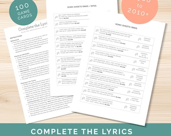 Jeu de société quiz musical à imprimer, jeu de questions-réponses chansons pop pour adultes, activité brise-glace pour fête de bureau, activités pour fêtes de fin d'année