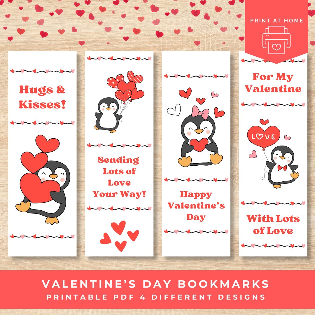 Valentine’s Day Bookmarks for Kids, Kid Valentines Classroom Gifts ...
