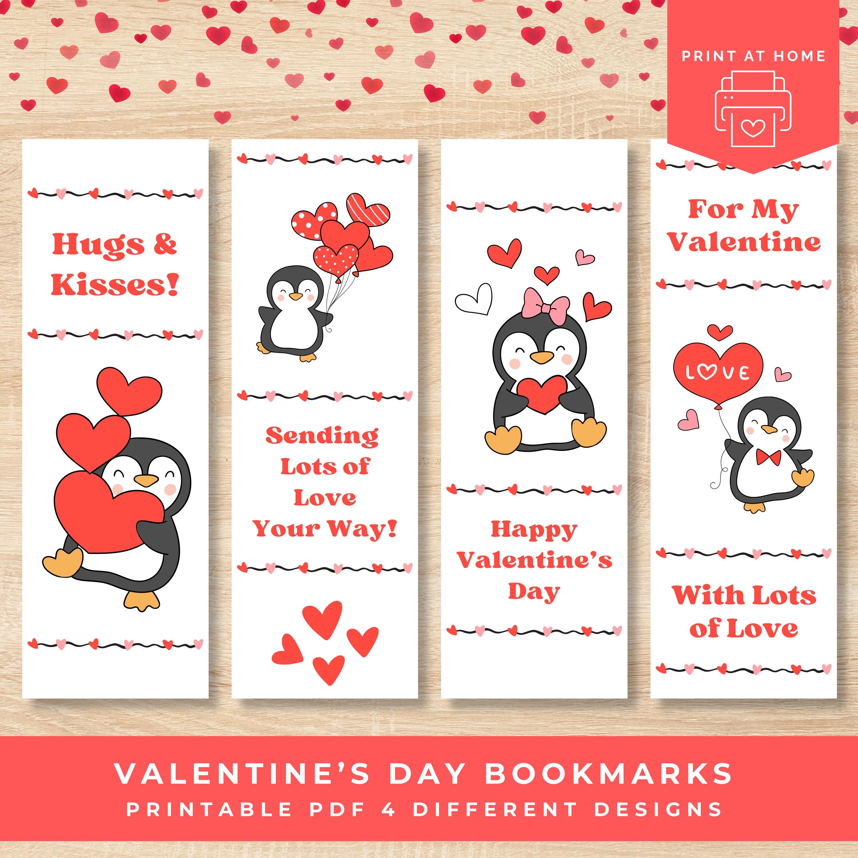 Valentine’s Day Bookmarks for Kids, Kid Valentines Classroom Gifts ...