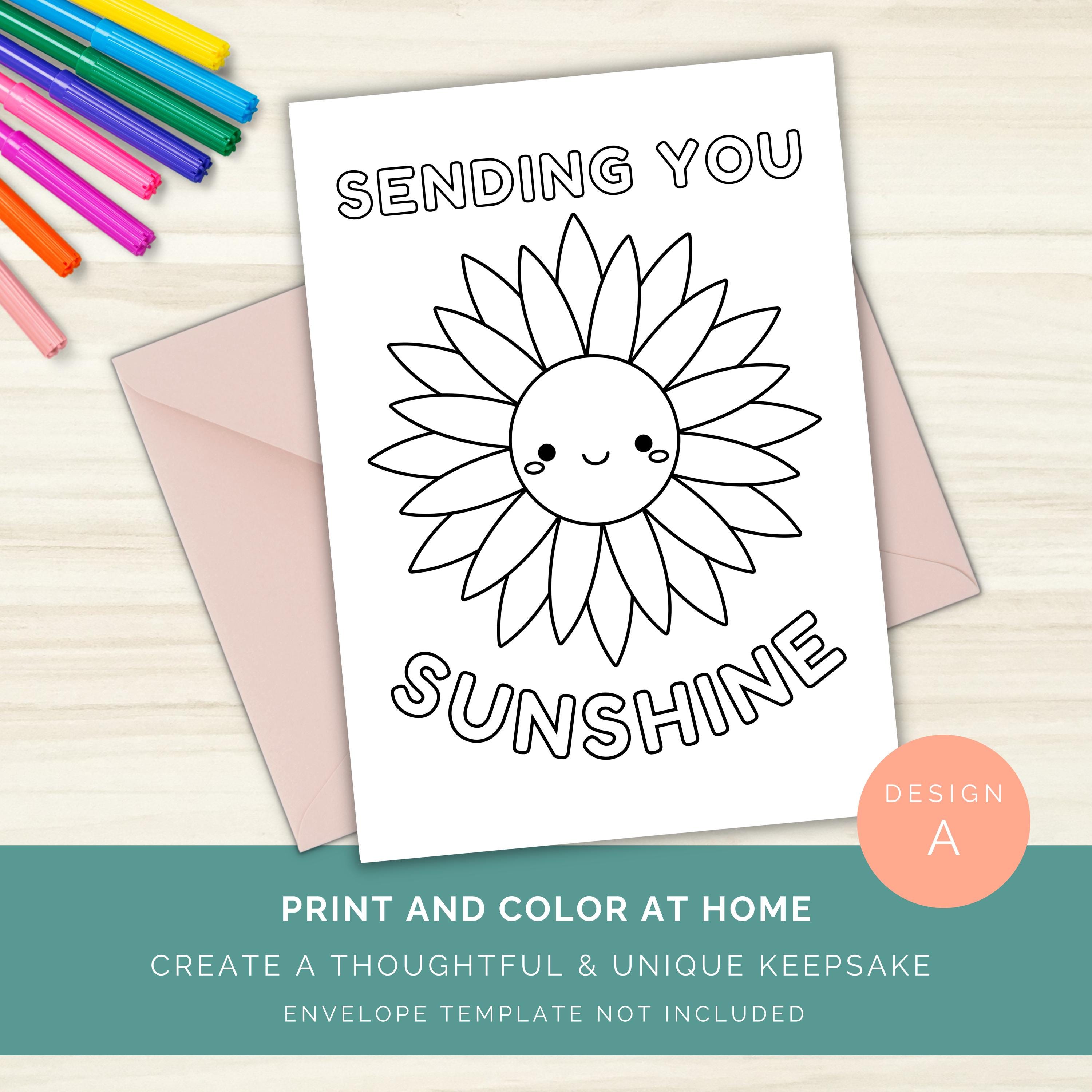 Printable Thinking of You Coloring Card Bundle, DIY Get Well & Sympathy ...