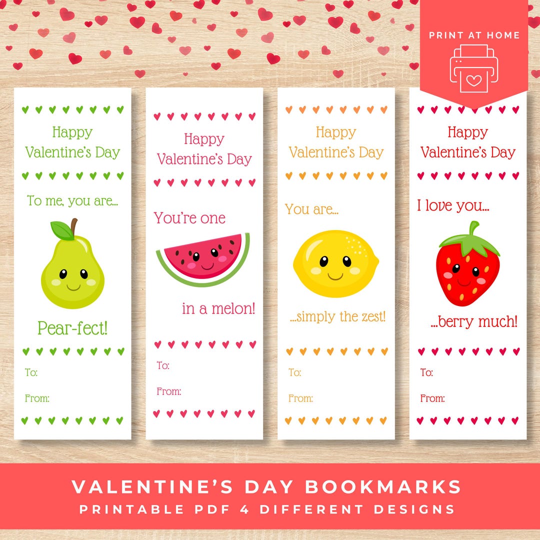 Valentine’s Day Bookmarks for Kids, Kid Valentines, Printable Classroom ...