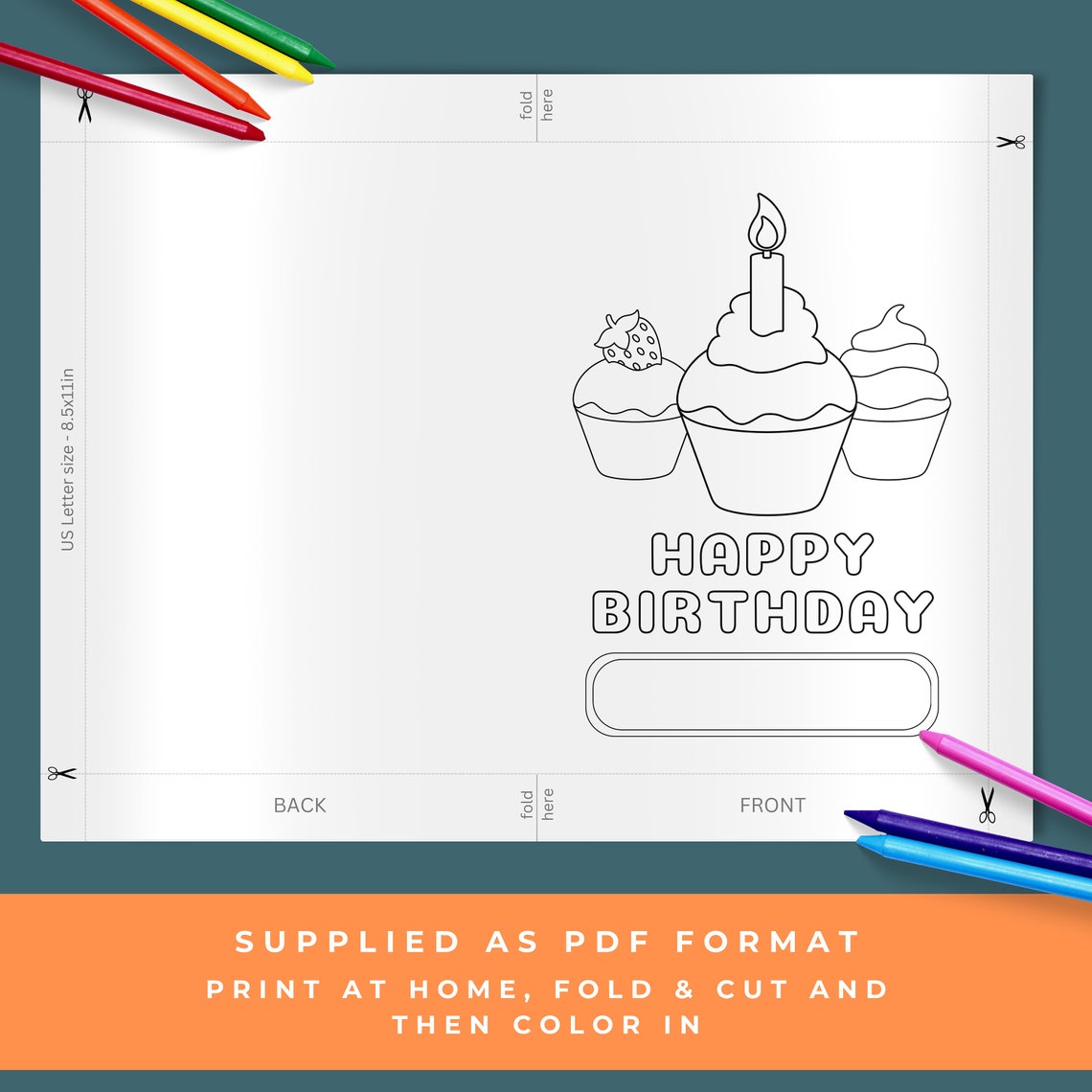 Printable Coloring Birthday Card, Printable Birthday Card From Kids ...
