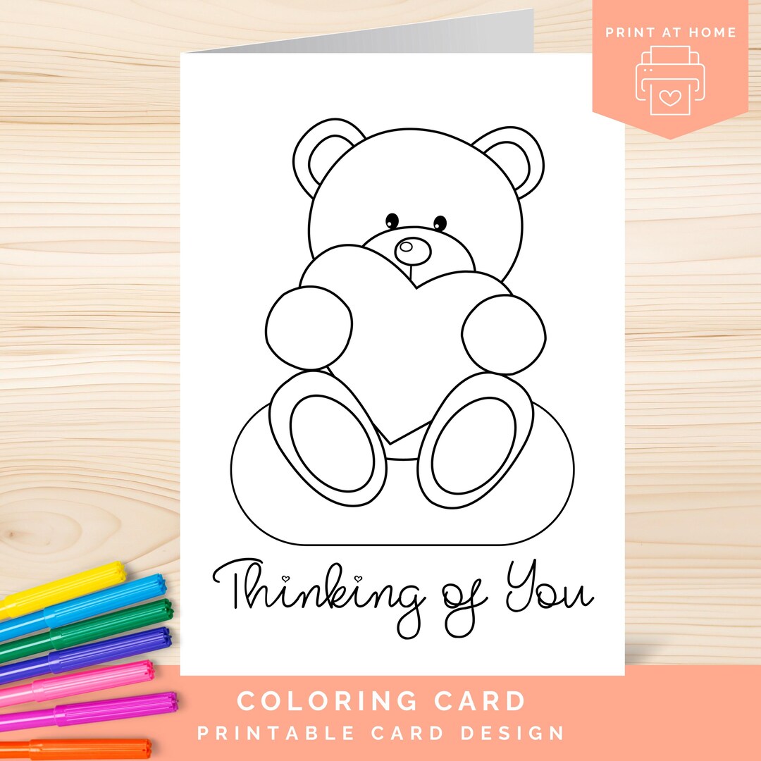 Thinking of You Coloring Card Printable, Comfort and Support Card to ...
