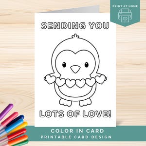 Printable Thinking of You Card to Color, Encouragement or Sympathy Coloring Card