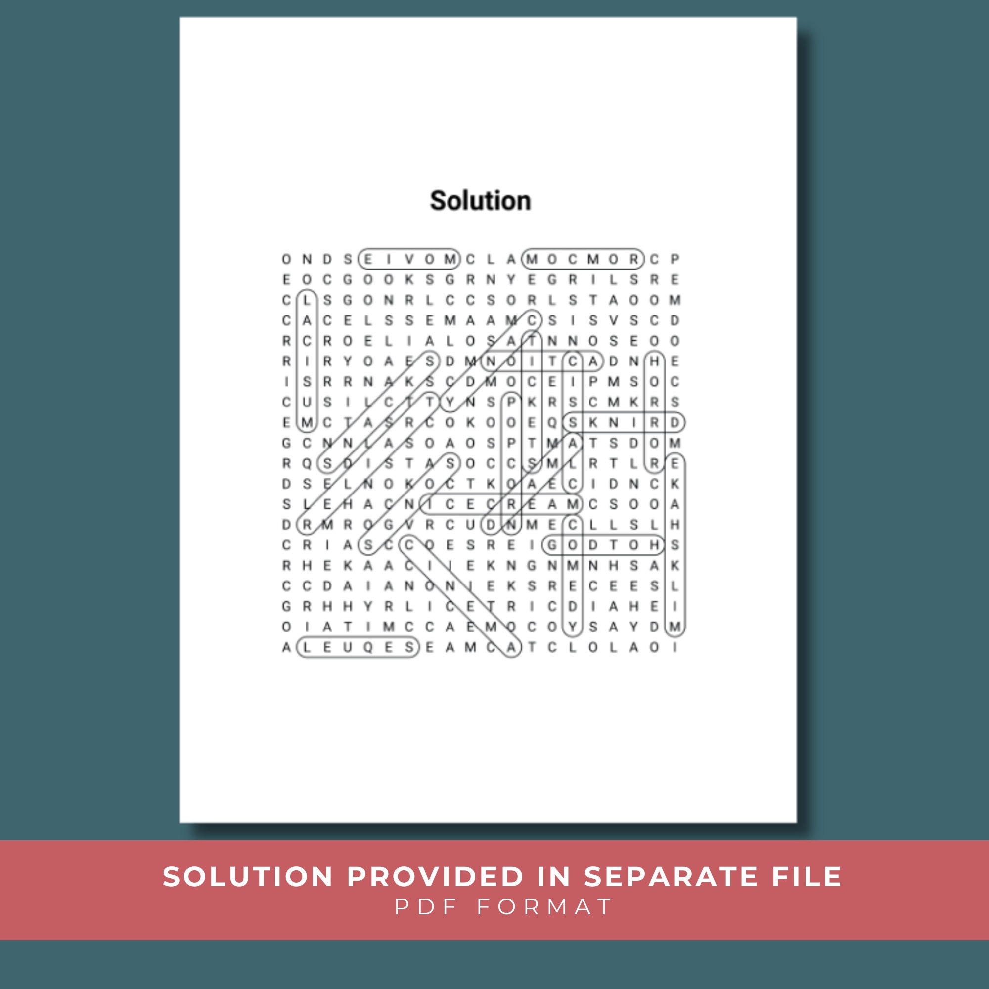 Movie Night Word Search Printable, Movie Night Game for Adults, Film ...