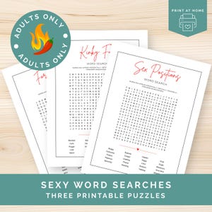 Sexy Word Search Game Bundle, Adult Party Printable, Hen Party, Bachelorette or Spicy Date Night Fun, Naughty Games for Couples to Play