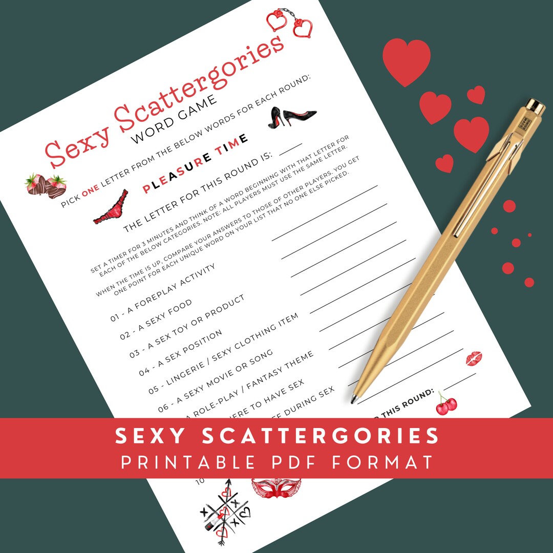 Printable Sexy Scattergories Game, Date Night Games, Valentine's Day ...