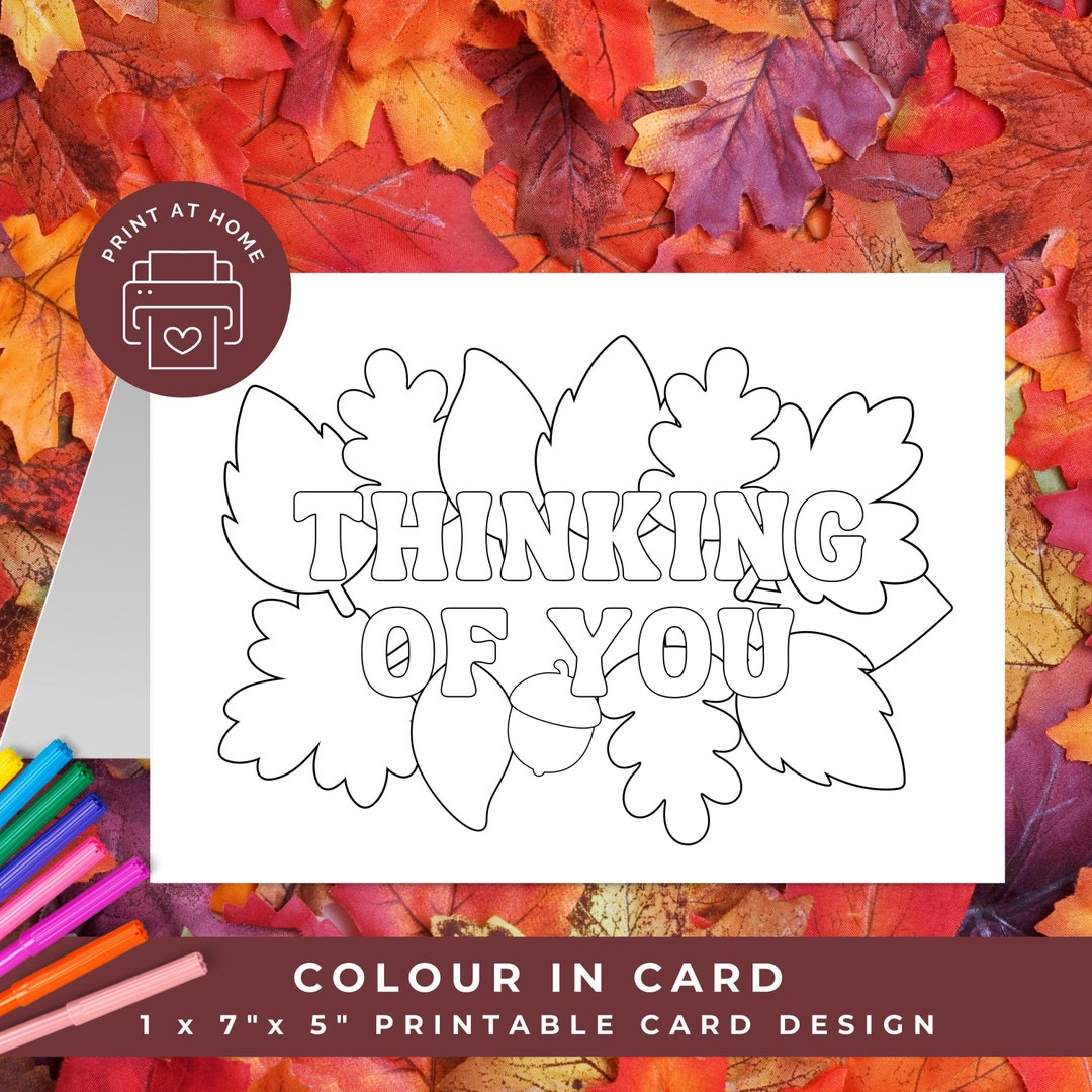 Printable Thinking of You Card, Cards to Color, Sympathy Cards, Get ...