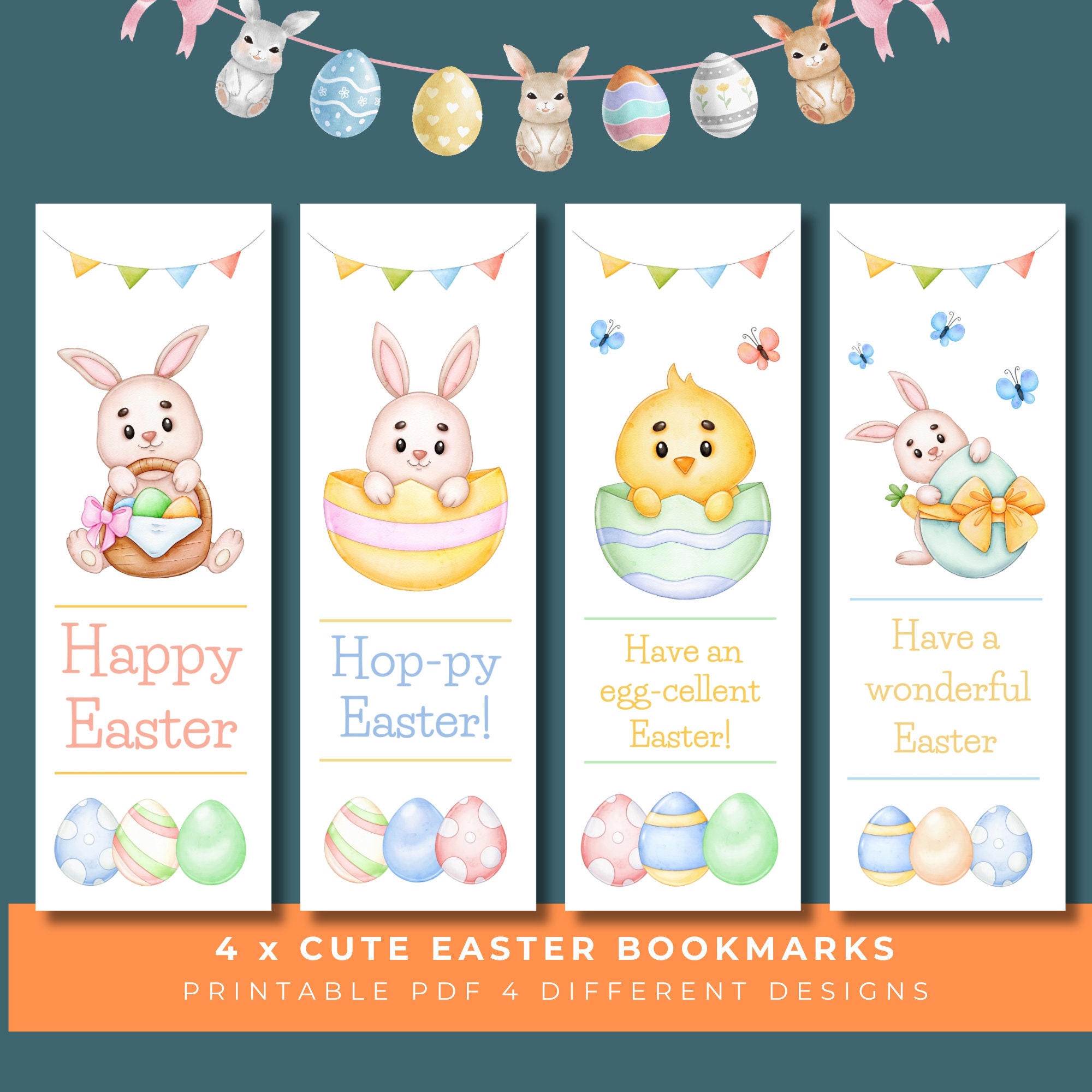 Easter bookmarks for kids printable easter bookmark easter bunny