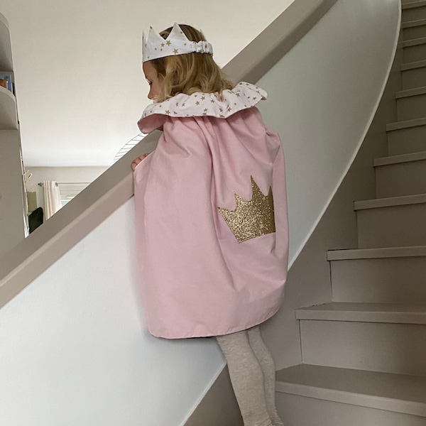 Cape de Princesse et Chevalier personnalisable en coton, Déguisement enfant 3 à 7 ans, livraison gratuite