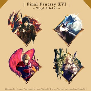 Final Fantasy XVI | Clive Rosfield | Torgal | Joshua Rosfield | Dion Lesage Stickers