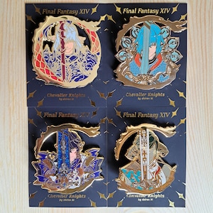 RESTOCK - Final Fantasy XIV | Chevalier Knights | Estinien | Aymeric | Haurchefant | Varshahn | Hard Enamel Pins