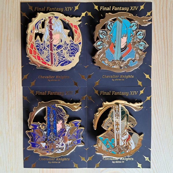 RESTOCK - Final Fantasy XIV | Chevalier Knights | Estinien | Aymeric | Haurchefant | Varshahn | Hard Enamel Pins