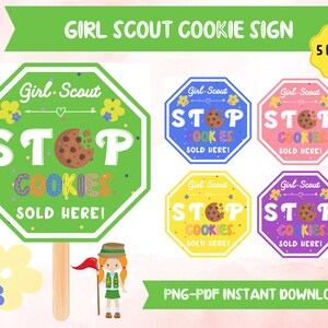 Girl Scout Cookie Booth Signs Printable, Cookie Booth Stop Sign, GS ...