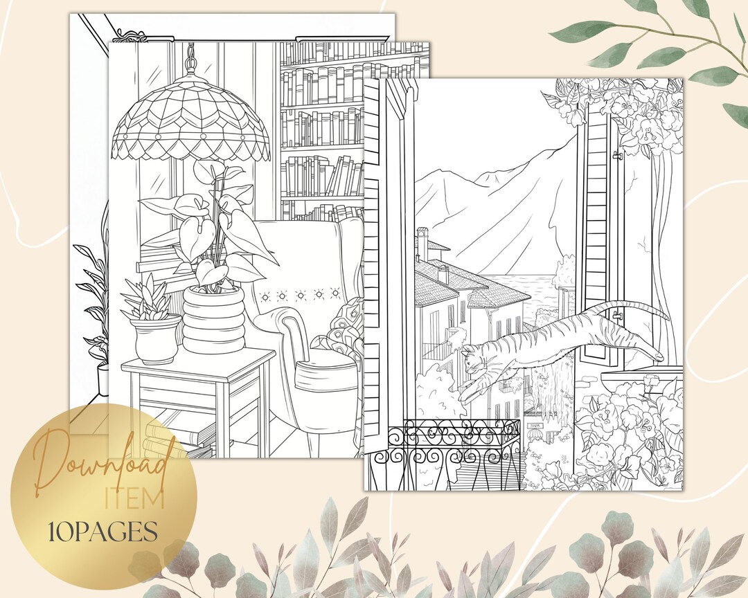 10 Plant Coloring Pages for Adults, Printable Sheets for Relaxation ...